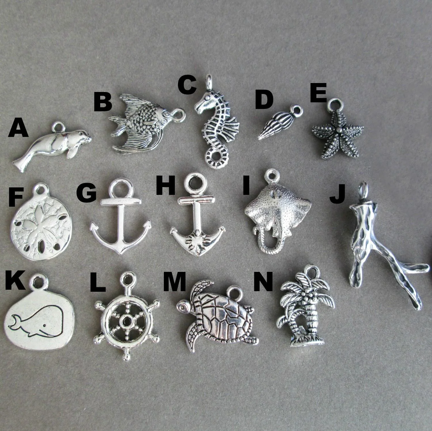 Ocean Charm Add-Ons: Sea & Beach-Themed Small Pendant Charms
